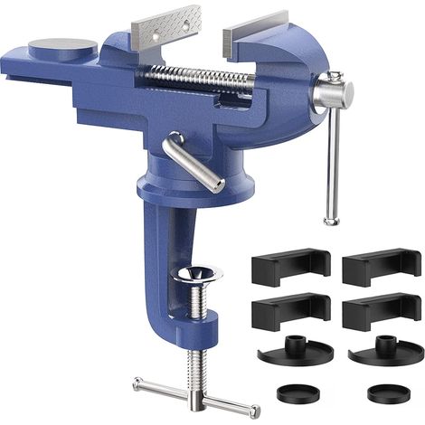 Étau de Table Mâchoires de 70 mm, Portable Petite Pince - Bleu (1/5)