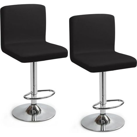 Bardusch Housses de Chaise de Bar Extensible,Lot de 2 Housse de Chaise de Salle à Manger de Bar Universel Housse de Tabouret de Bar avec Dossier Housse Chaise de Bar pour Pub Cuisine Café(Noir, Lot de (1/5)