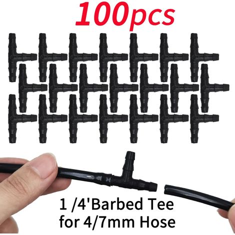 (E-100PCS) Supports de tige fixes à crochet en C de 6,35 mm (1/4") pour tuyau de 4/7 mm, pots de fleurs, système d'irrigation goutte à goutte, serres et serres. (1/4)