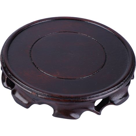 Base ronde pour aquarium, pot en sable violet, ornement en pierre, théière, base pour brûleur d'encens en bois massif (1)