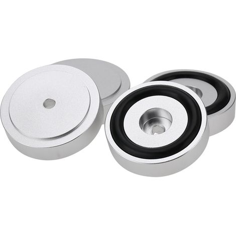 4 pièces 40x10mm Supports Amplificateur Aluminium Anodisé Sablé Pieds Hi-Fi - Argent