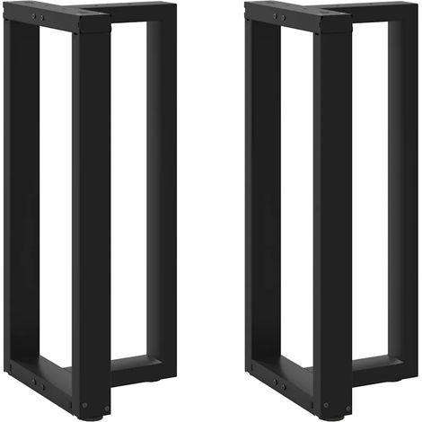 Pieds de table de bar en forme de T, 2 pièces, noir, 50 x 35 x (90-91) cm, acier (1/5)