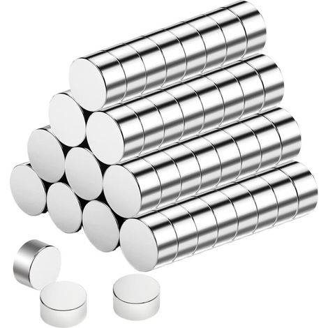 60PCS Petits Aimant Frigo Néodyme Puissants, Magnets Mini Aimants 6x3mm Punaise Métalliques pour Tableau,Frigo, Images,Carte, Tableau Blanc et Calendrier,avec boîte de Rangement (1/4)