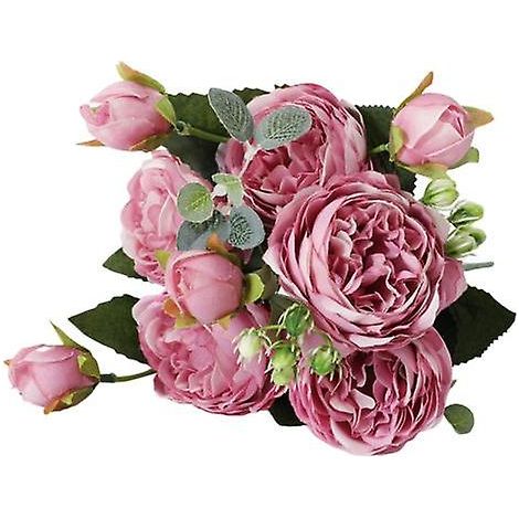 Pivoine artificielle coupée à la main, délicate et pratique, composition florale.violet (1/5)
