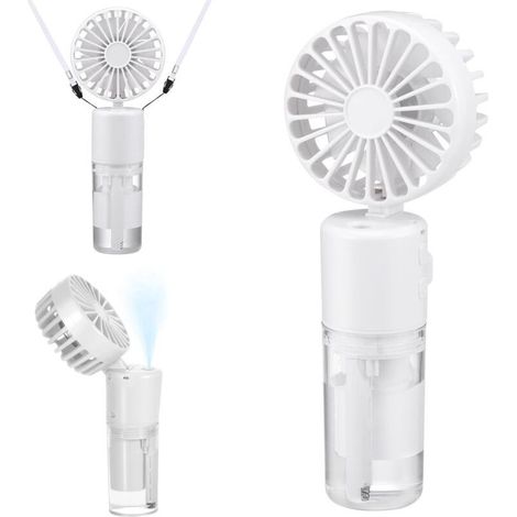 Ventilateur Brumisateur Portatif Mini USB, Rechargeable 4000mAh et 4 Vitesses avec Réservoir 20ml