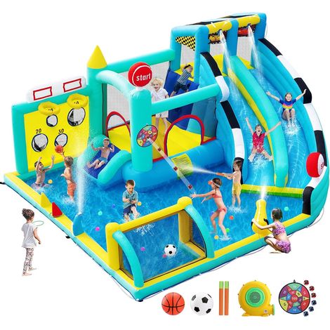 Inflatable Castle XXL Outdoor Indoor 470×400×220cm for 4 Children (1/5)