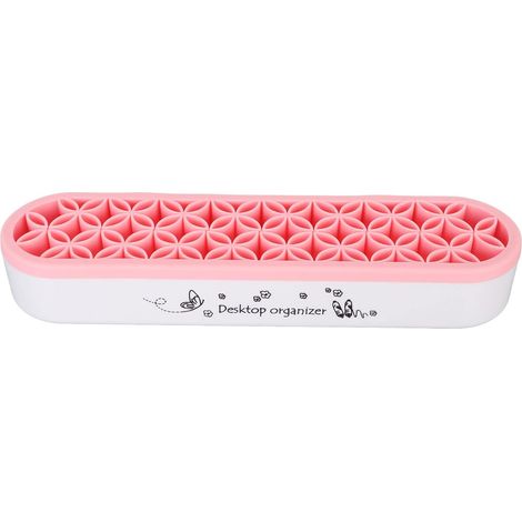 Makeup Brush Holder, Silicone Desktop Organizer, Cosmetic Storage Box with Multiple Compartments, Ideal for Brushes, Pens, Sewing Tools and (1/5)