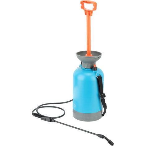 Gartenspritze mit Druckpumpe, robuste Gartenspritze mit großem Fassungsvermögen, tragbare Druckspritze für Garten und Park, 5 l, blau (1/5)