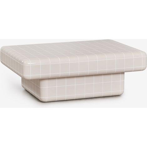 Table basse rectangulaire effet ciment carreau Eleonor SKLUM  100 x 70 cm