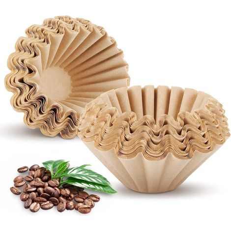 Lot de 100 filtres à café en papier pour cafetière filtre, jetables et naturels, non blanchis