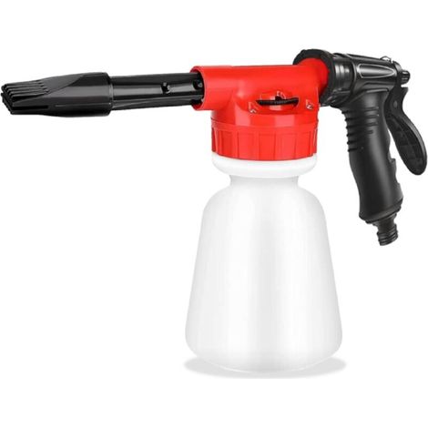 Pistolet à mousse pour voiture, pistolet à mousse réglable de 1000 ml, grande capacité, canon à mousse 2 en 1, peut être utilisé pour arroser les fleurs et laver les animaux domestiques.