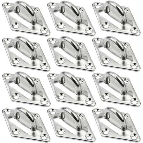 Plaques à Oeillets Rhombic,12 Pièces Platine Oeillet Inox M5 Kit de Crochet Plafond Charge Lourde,Crochet Suspension Plafond Fixation Support Anneau Mural Crochets D'ancrage pour Accrocher Objets (1/5)