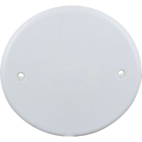 Couvercle de finition plein Ø85 mm entraxe 60 mm – Polypropylène blanc – Pour espaces confinés – Fixation par clips – BLM