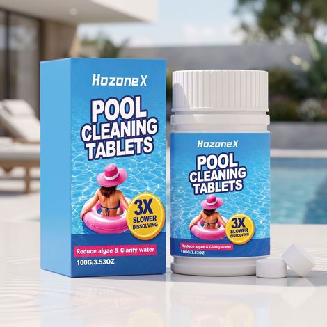 Pool cleaning sheets clean water, inhibit scale and algae, keep water clear and bright for daily maintenance -- 100g -- BIEMMEDUE (1/5)