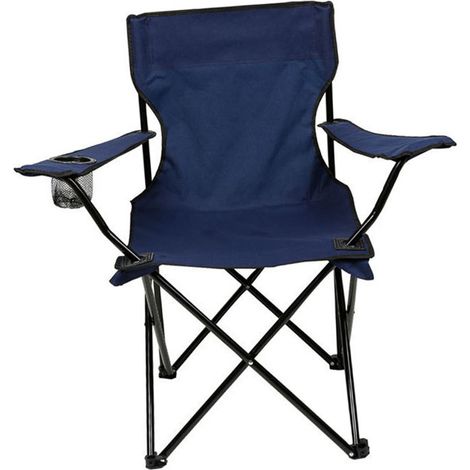 Chaise pliante portable, légère, mobile, robuste et confortable pour le camping, la pêche, le barbecue et la randonnée (noire) (1/5)