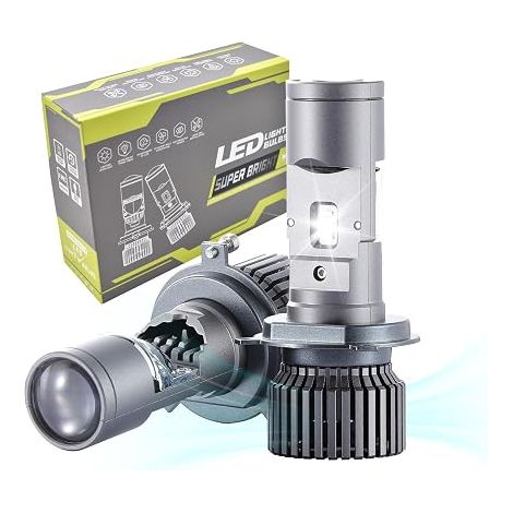 Ampoule H4 Led, 6500K Blanc, Ampoule H4 Led Voiture De Automobile Avec Ventilateur, Remplacement Des HalogèNes (1/5)