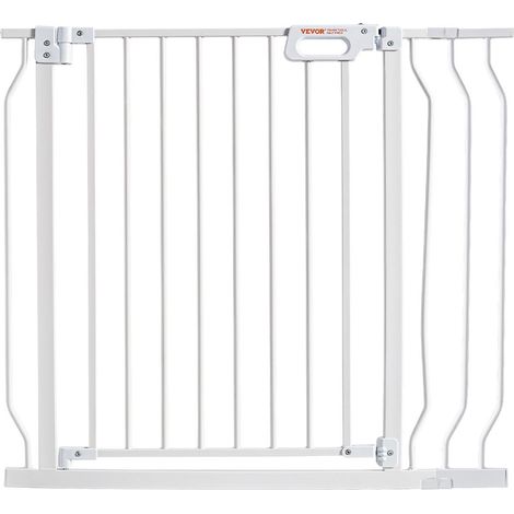 Extra breites Treppenschutzgitter, Höhe 75–94 cm, 76 cm breites automatisches Hundeschutzgitter für Treppen und Wohnbereich, Klemmbefestigung, weiß (1/5)