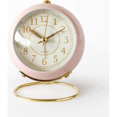 Réveil Silencieux sans Tic-tac - Horloge de Chevet Non-Ticking avec Veilleuse - Style Rétro - Mouvement à Quartz sur Piles - pour Chambre