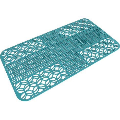 Tapis d'évier en silicone antidérapant et résistant à la chaleur, grande taille carrée ajourée, 66 x 35 cm, vert. (1/5)