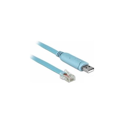 Adaptador DELOCK USB2.0/A St - Serie RS232 RJ45 St 3.0m azul (1/2)