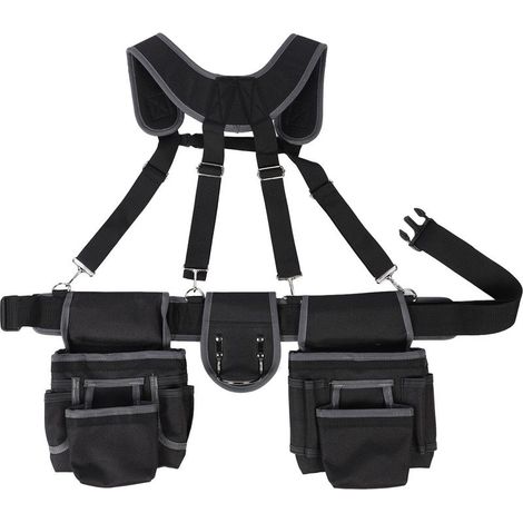Ceinture à Outils Électricien 18 Poches Organiseur Pratique et Robuste pour Couvreurs, Charpentiers et Bricoleurs (1/4)
