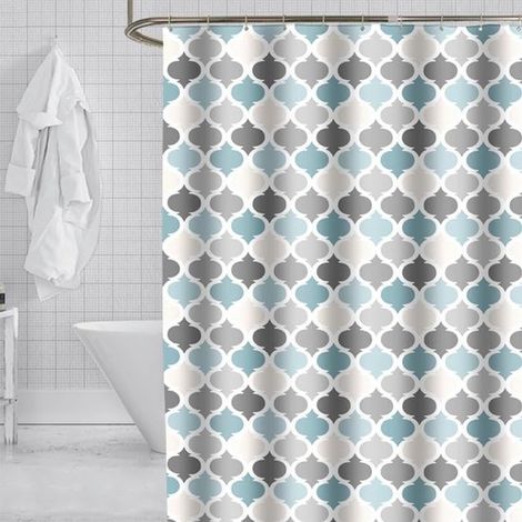 Cortina de ducha, Antimoho, Impermeable, Incluye anillas, Incluye ganchos, Lavable a máquina, Poliéster, Suave, Elegante, Tamaño 200x200 cm (1/5)