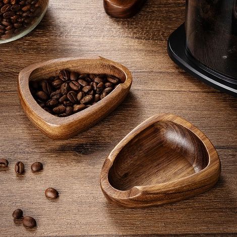 misurini per chicchi di caffè, ciotole di legno per misurare i chicchi di caffè, per misurare chicchi di caffè, caffè macinato o tè, vassoio di pesatura (1/4)