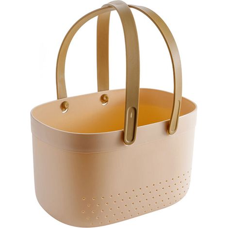 Panier de douche / panier de toilette portable – Grand format – Rose – Avec trous de ventilation (1/5)