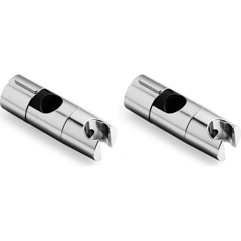 Support pour pommeau de douche, support réglable pour douchette (diamètre de 19 à 25 mm pour barre de douche), curseur coulissant amovible pour remplacement(lot de 2). (1/4)