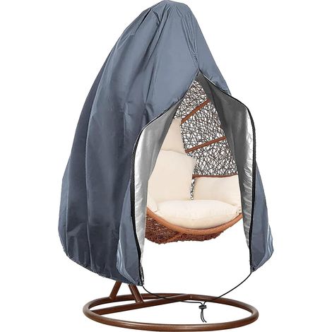 Hängesessel Abdeckung Outdoor 190 x 115 cm – wasserdichte Schutzhülle aus Oxford-Gewebe mit Reißverschluss & Kordelzug – UV-beständig, Winddicht, Universalpassform für Hängesessel/Schwebesessel (1/5)