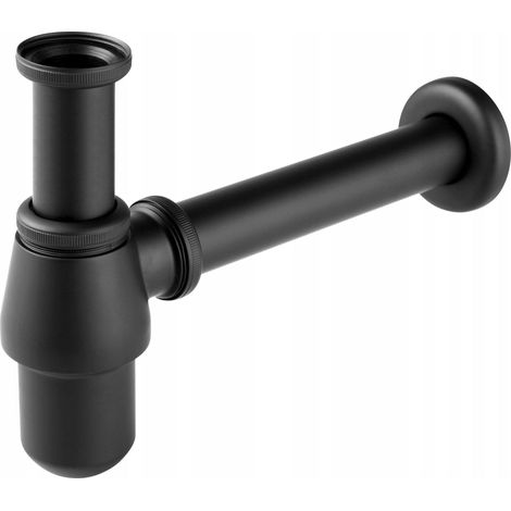 Novaservis - Siphon de lavabo 1 1/4, bonde 32 mm, noir mat S282-BL (1/3)