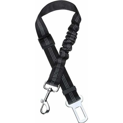Cinturón para perros, cinturón de seguridad para coche con sistema de absorción de impactos y arnés con mosquetón resistente y ajustable para perros y gatos, color negro (1/4)