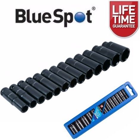 Blue Spot Tools 13 Piece 1/2" Metric Deep Impact Sockets (13-32MM)