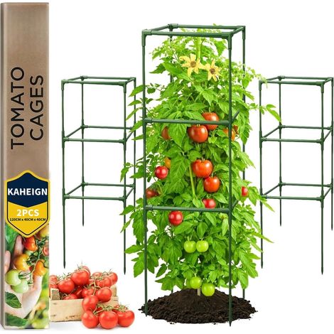 2 Pièces Tuteur à Tomates de Jardin, 120CM x 40CM x 40CM Carré Tuteur pour Plantes Réglable Treillis en Acier pour Jardin pour Verticales Grimpantes Plantes Légumes Fleurs Fruits Vignes (1/5)