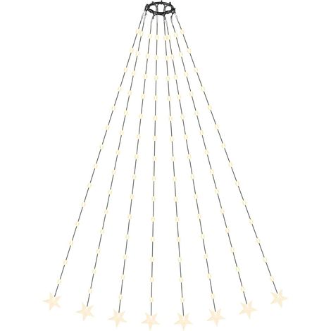 1,5m Lichterkette Weihnachtsbaum mit Ring, Tannenbaum Christbaumbeleuchtung Weihnachten Deko, Lichterkette USB mit Fernbedienung und 9 Modi, 120 LED Lichterkette, Warmweiß