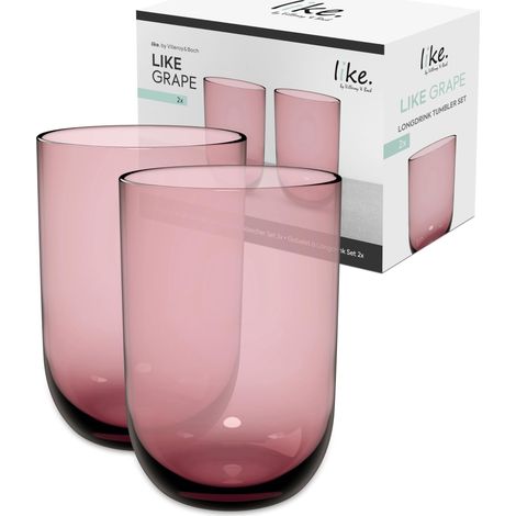 Verre À Long Drink, Ensemble De 2 Pièces, Verre Coloré Raisin, Contenance 385 Ml (1/5)