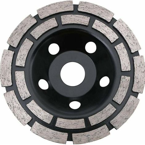 Meule diamantée pour le meulage du béton - Disque diamanté double rangée 125 mm x 22,2 mm pour le meulage du béton, de la pierre, du granit, des chapes et de la maçonnerie (1/5)