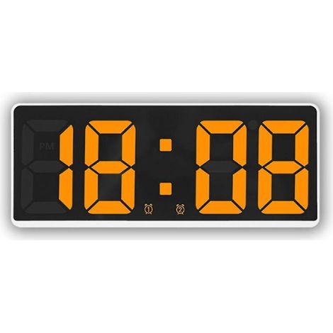Einfache digitale Uhr mit LED-Anzeige, orangefarbene Nachttischuhr (1/5)