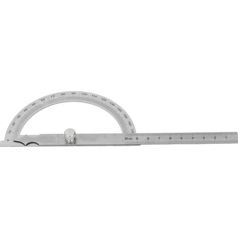 Rapporteur d'angle multifonctionnel de haute précision en acier inoxydable, règle à 180°, jauge de mesure, 120 x 150 mm, plage de mesure de 0 à 10 cm (1/5)
