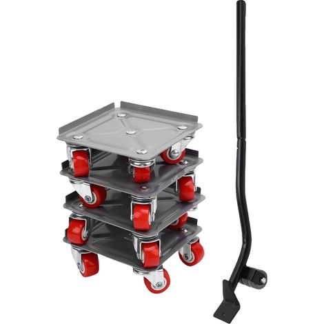 Lot de 4 chariots déménagement robustes, capacité charge 770 kg, en au (1/5)