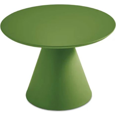 Tavolino rotondo con piano in legno e base in metallo Verde - TRIADE Medium (1/2)