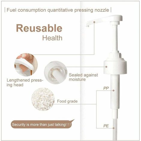Lot de 2 Pompe doseuse bidon 5 litres Bouteille Pompe Vide(Blanc), réutilisables Flacon Pompe Vide Plastique Remplacement de 38 cm pour contenants d'assaisonnement de Liquide de Salle de Bain