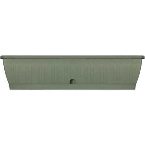 Jardinière - GARDEN ID Terraflor - Verde di grigio 80 cm - Solidità - Riserva d'acqua - Riciclato e 100% riciclabile - Volume per piante.