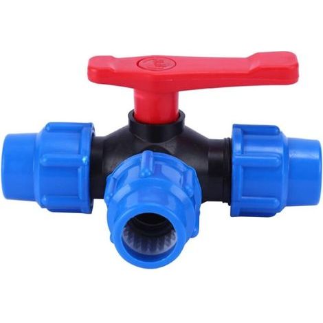 Vanne À Bille D'arrêt,40mm Robinet À Tournant Sphérique À Trois Voies À Connexion Rapide PVC PE Tuyau À Interrupteur Rapide Connecteur en T (Size : 40mm)- (1/4)
