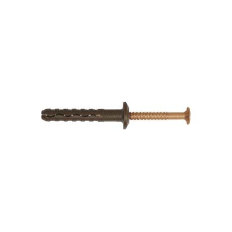 TASSELLO PREMONTATO IN NYLON BORDO PIATTO CON VITE INOX A2 RAMATA TBB- - ø mm.6x60 vite ø mm.3,8x65 spess.fissaggio mm.30 - 100 pezzi FRIULSIDER