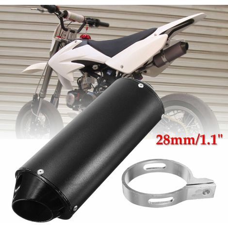 Tuyau d'échappement de silencieux en aluminium ID 28mm pour 90cc 110cc 125cc 150cc 4 temps noir (noir, 1x) (1/2)