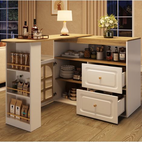 mobile contenitore 138-204 cm girevole vetro bianco OKMYHOME (1/5)