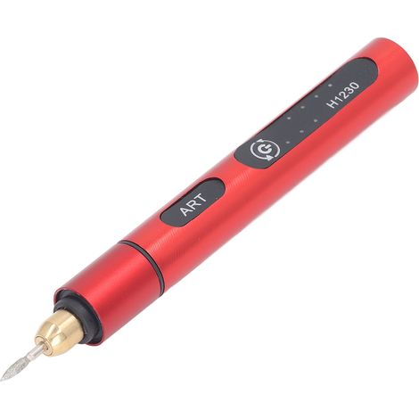 Stylo à graver électrique rechargeable 3 vitesses 5V, outil rotatif sans fil pour le meulage et la gravure, rouge (1/5)