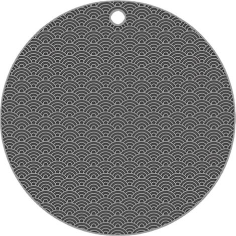 Tapis de table rond en silicone gris, résistant à la chaleur, (1/4)