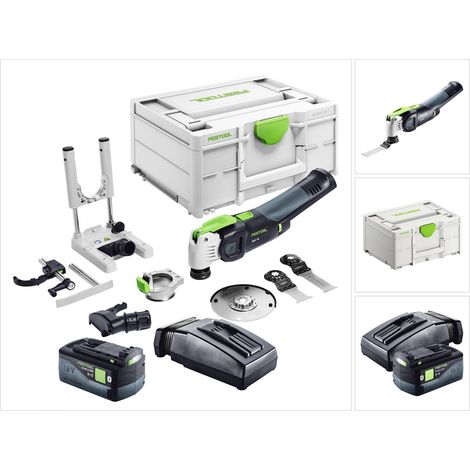 Festool VECTURO OSC 18 E-Basic Set Oscilador sin cable 18 V Starlock Max Brushless + 1x batería 5,0 Ah + cargador + juego de accesorios de 7 piezas + systainer (1/5)